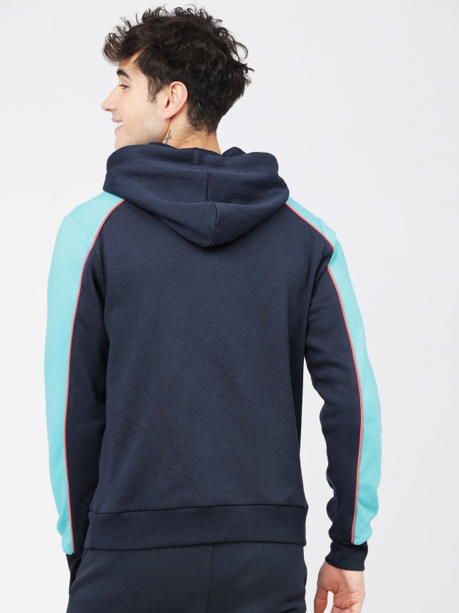 Highlander Men Navy Blue Hooded Pullover Sweatshirt - Navy Blue - Image 3