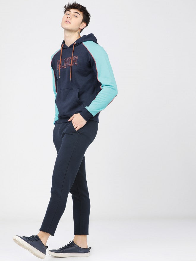 Highlander Men Navy Blue Hooded Pullover Sweatshirt - Navy Blue - Image 5