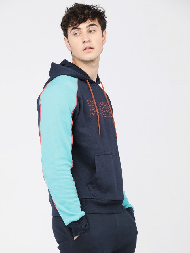 Highlander Men Navy Blue Hooded Pullover Sweatshirt - Navy Blue - Image 6