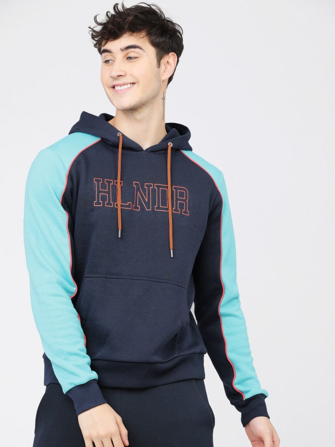Highlander Men Navy Blue Hooded Pullover Sweatshirt - Navy Blue - Image 7