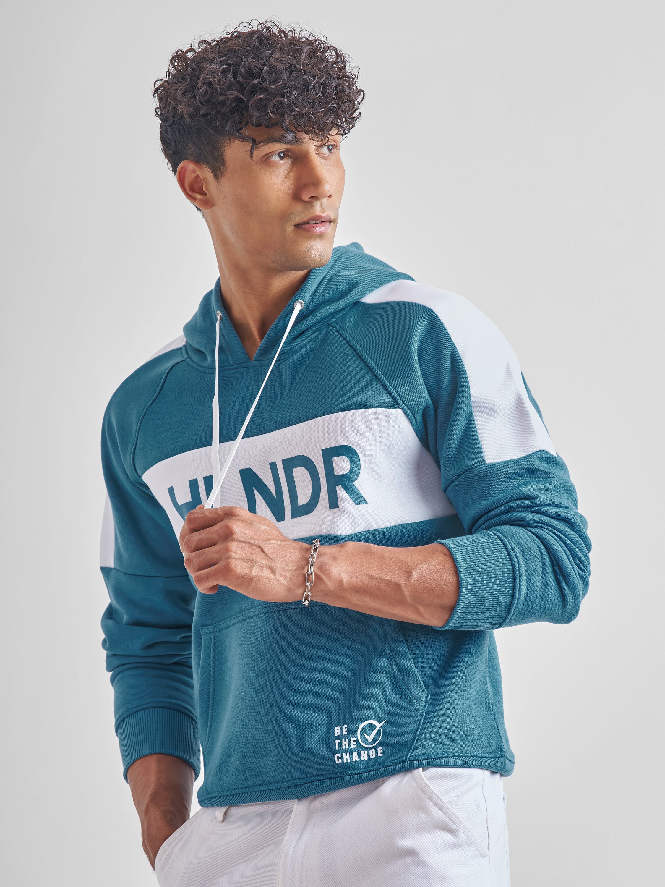 Highlander Men Teal Hooded Pullover Sweatshirt - Teal - Image 4