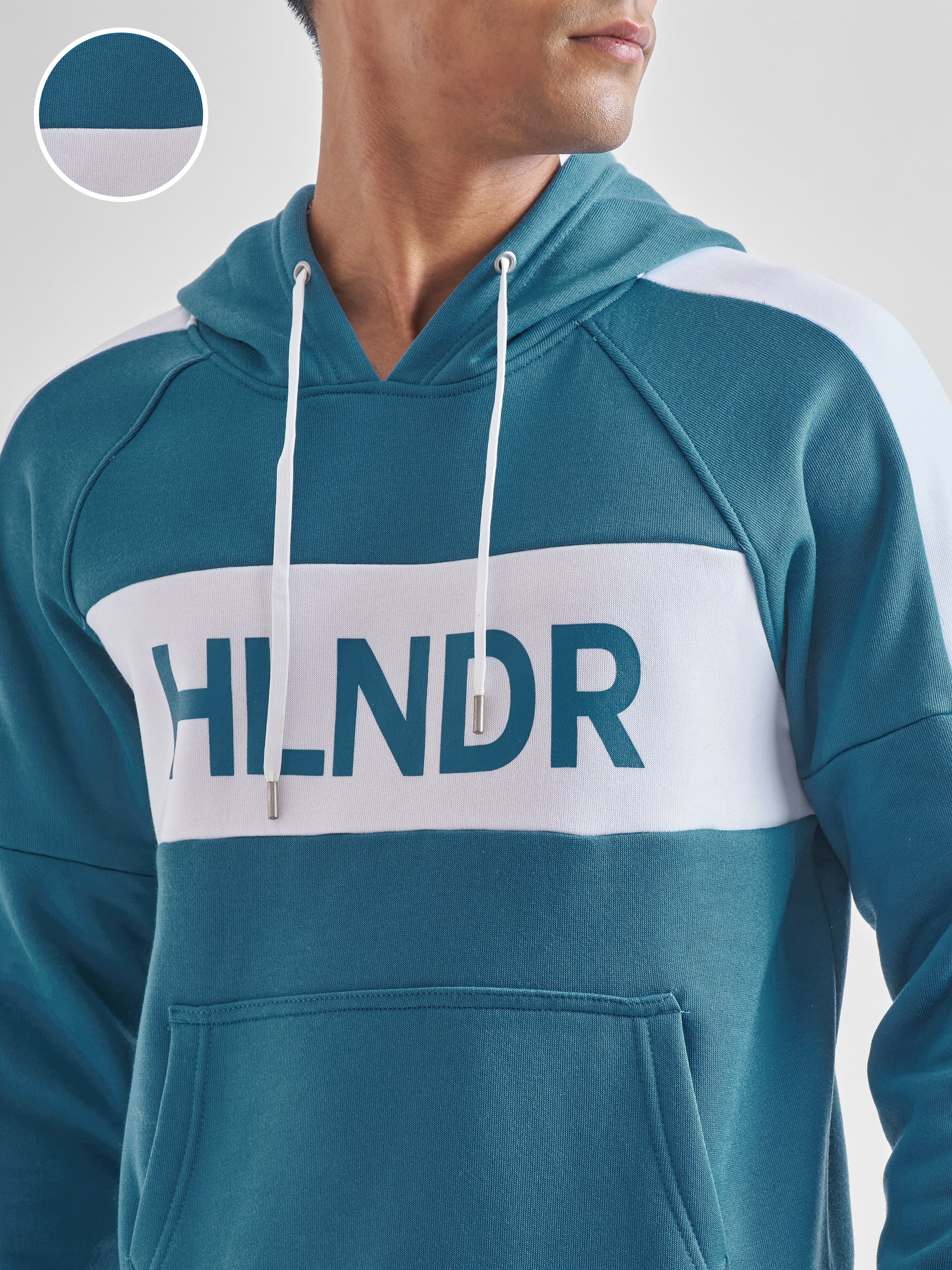 Highlander Men Teal Hooded Pullover Sweatshirt - Teal - Image 5