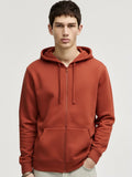 Highlander Men Red Hooded Front-Open Sweatshirt - Red - Image 1