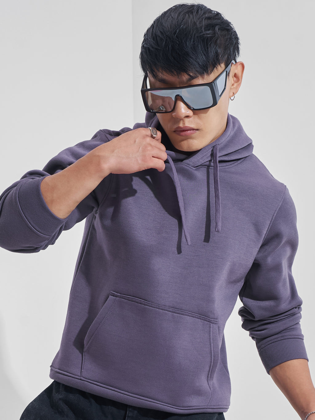 Highlander Men Black Hooded Pullover Sweatshirt - Black - Image 1
