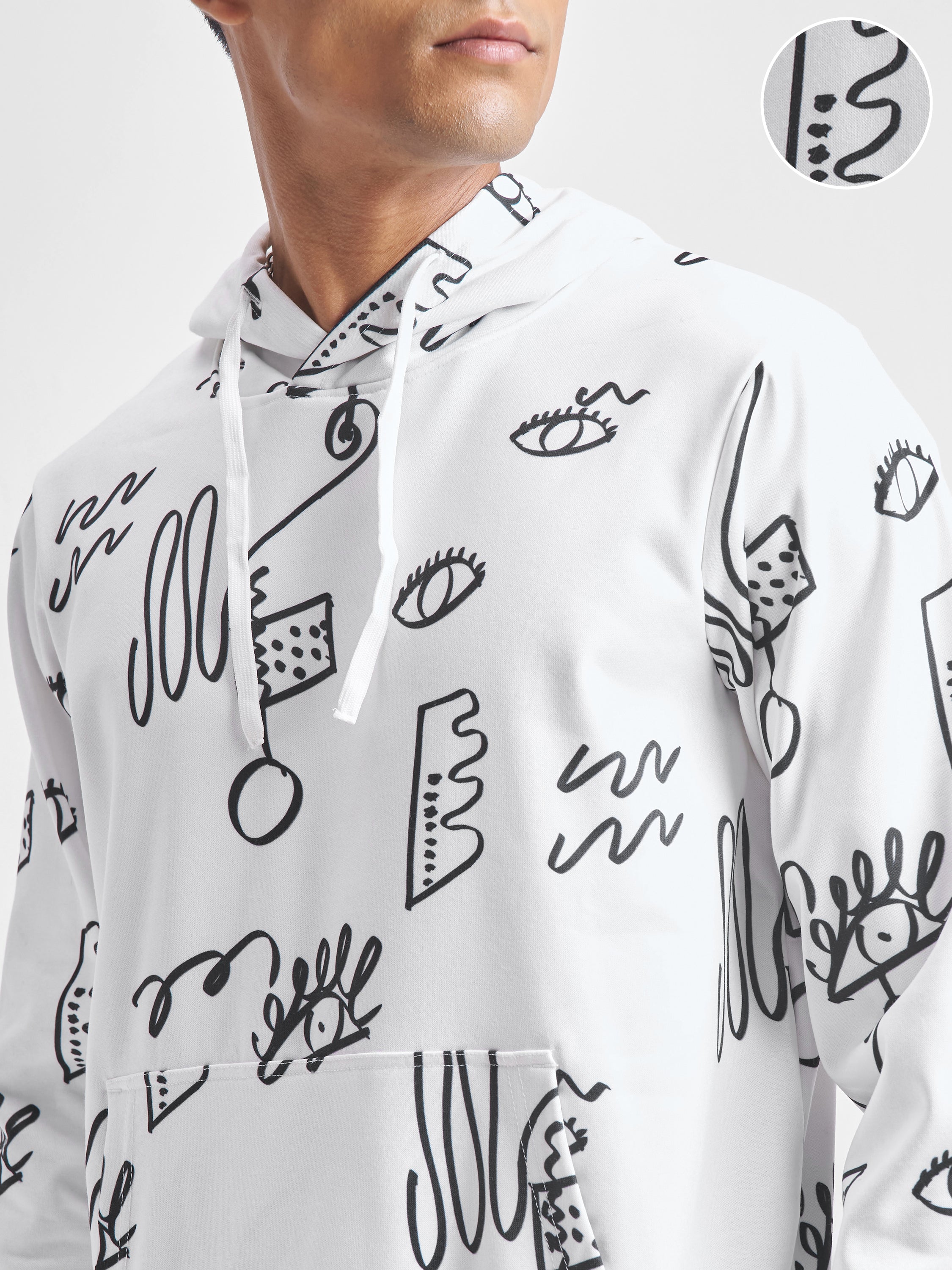 Highlander Men White Hooded Pullover Sweatshirt - White - Image 5
