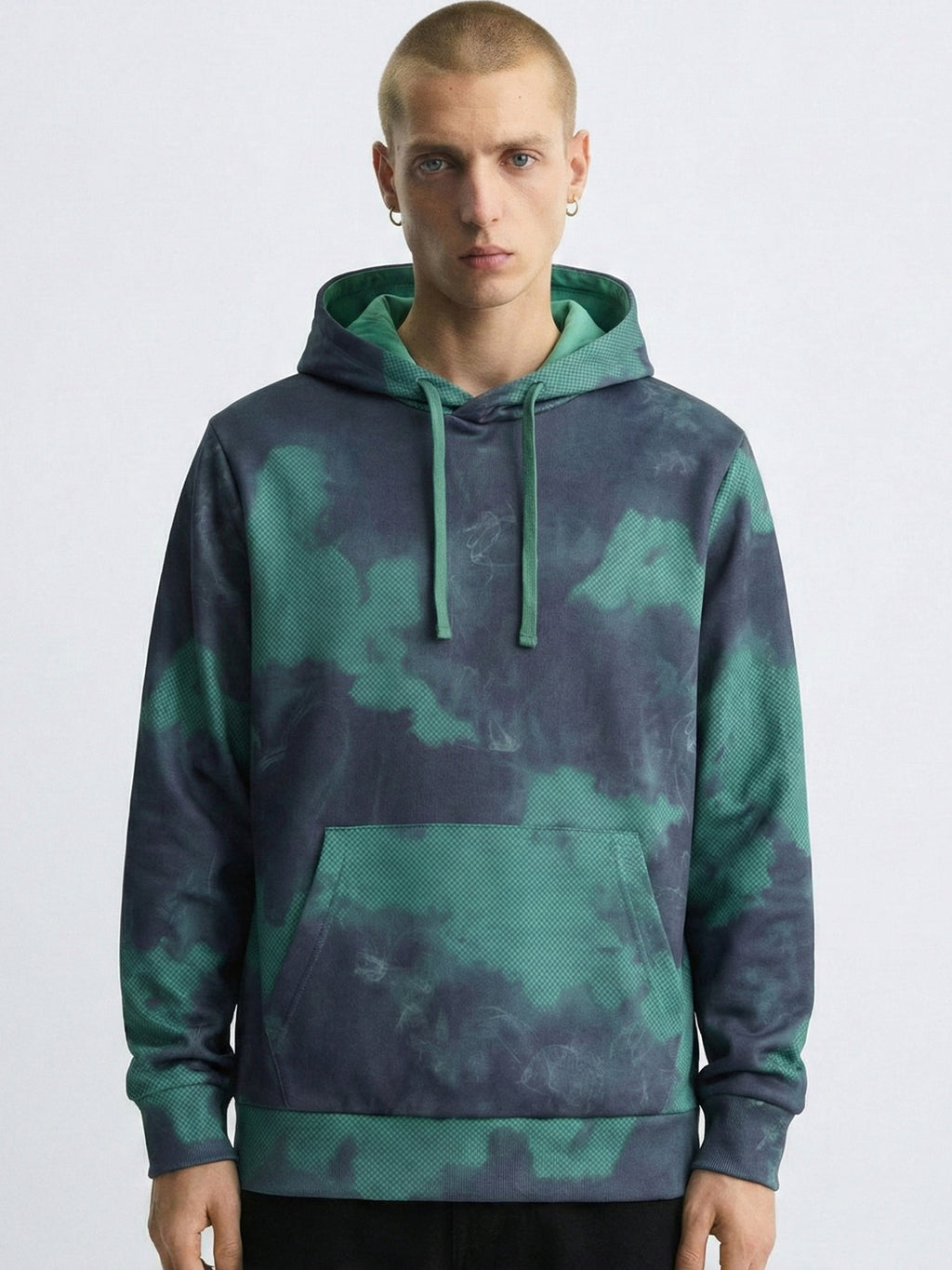 Highlander Men Navy Blue Hooded Pullover Sweatshirt - Navy Blue - Image 1