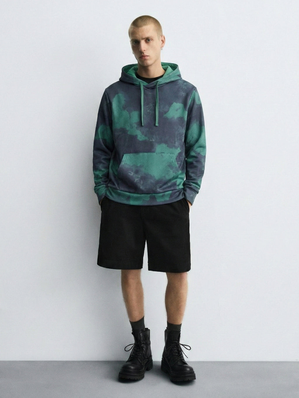 Highlander Men Navy Blue Hooded Pullover Sweatshirt - Navy Blue - Image 3