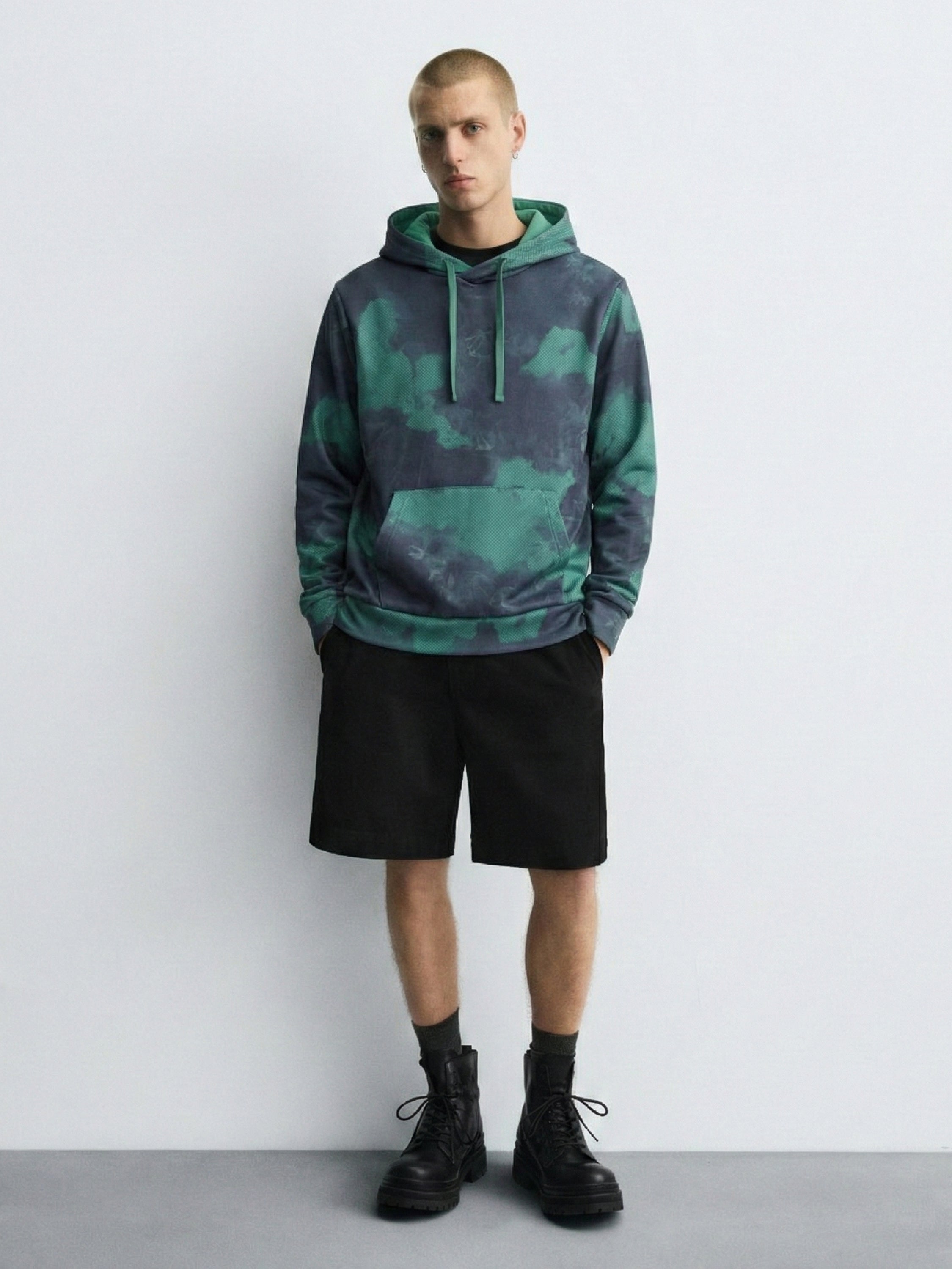 Highlander Men Navy Blue Hooded Pullover Sweatshirt - Navy Blue - Image 3