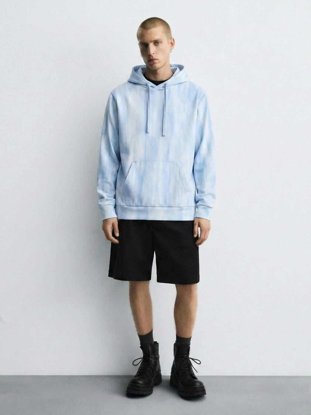 Highlander Men Blue Hooded Pullover Sweatshirt - Blue - Image 3