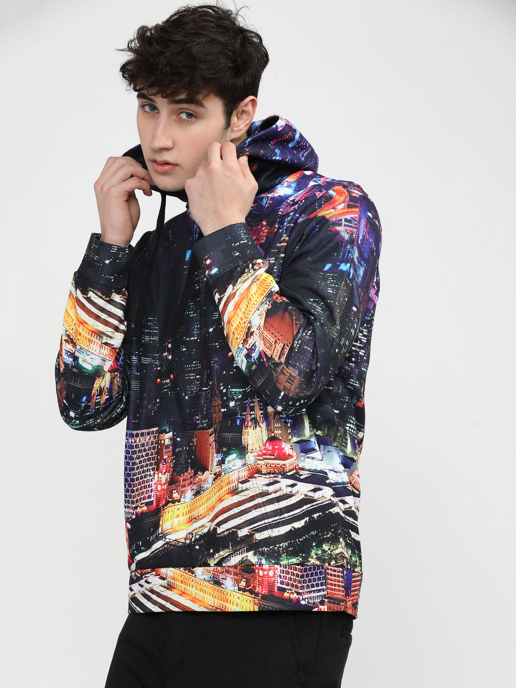 Highlander Men Multi Hooded Pullover Sweatshirt - Multi - Image 1