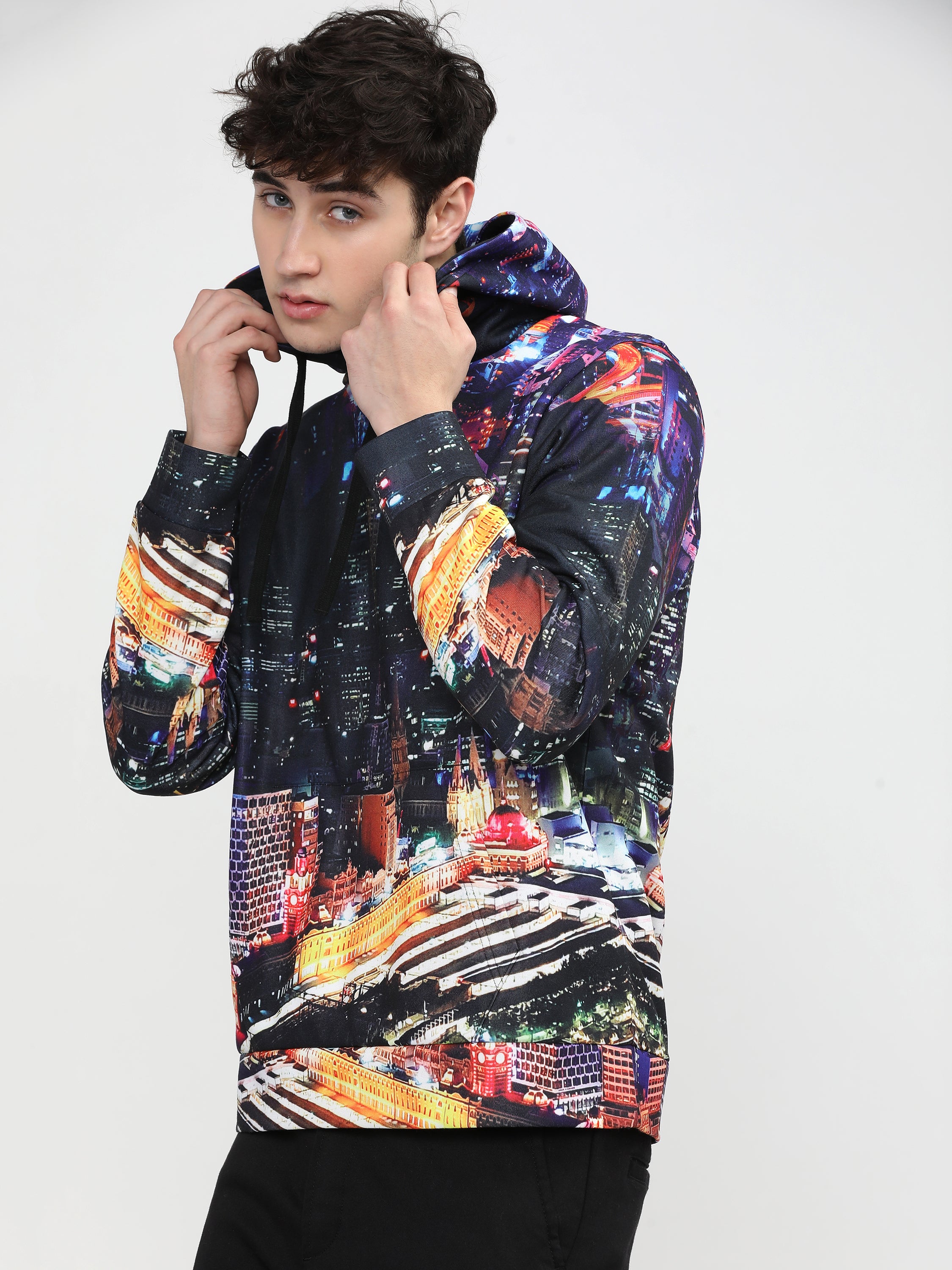 Highlander Men Multi Hooded Pullover Sweatshirt - Multi - Image 1