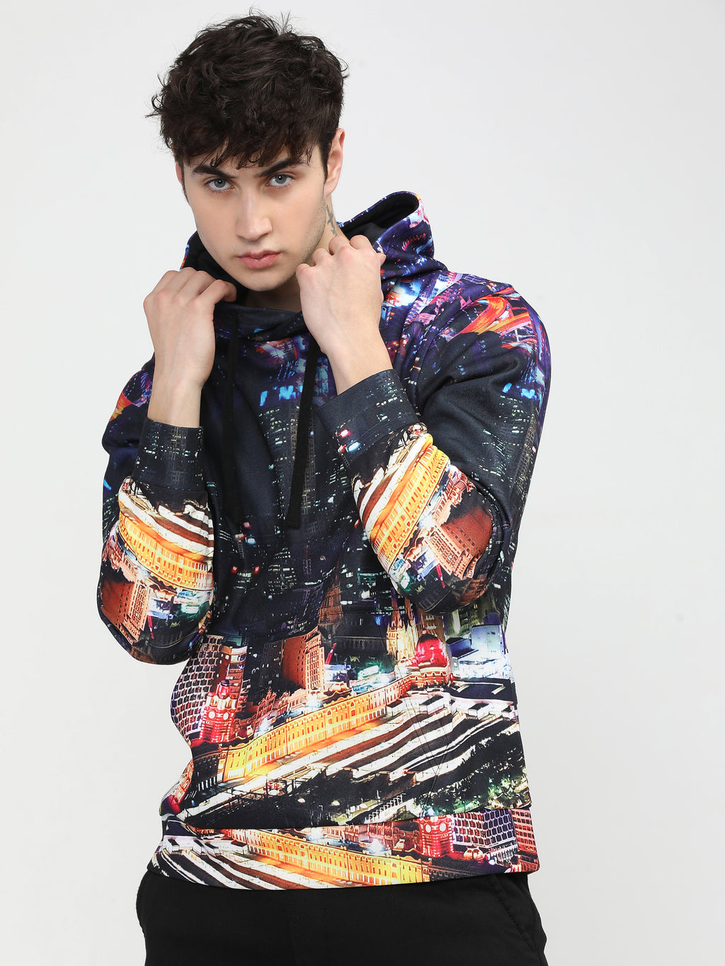 Highlander Men Multi Hooded Pullover Sweatshirt - Multi - Image 2