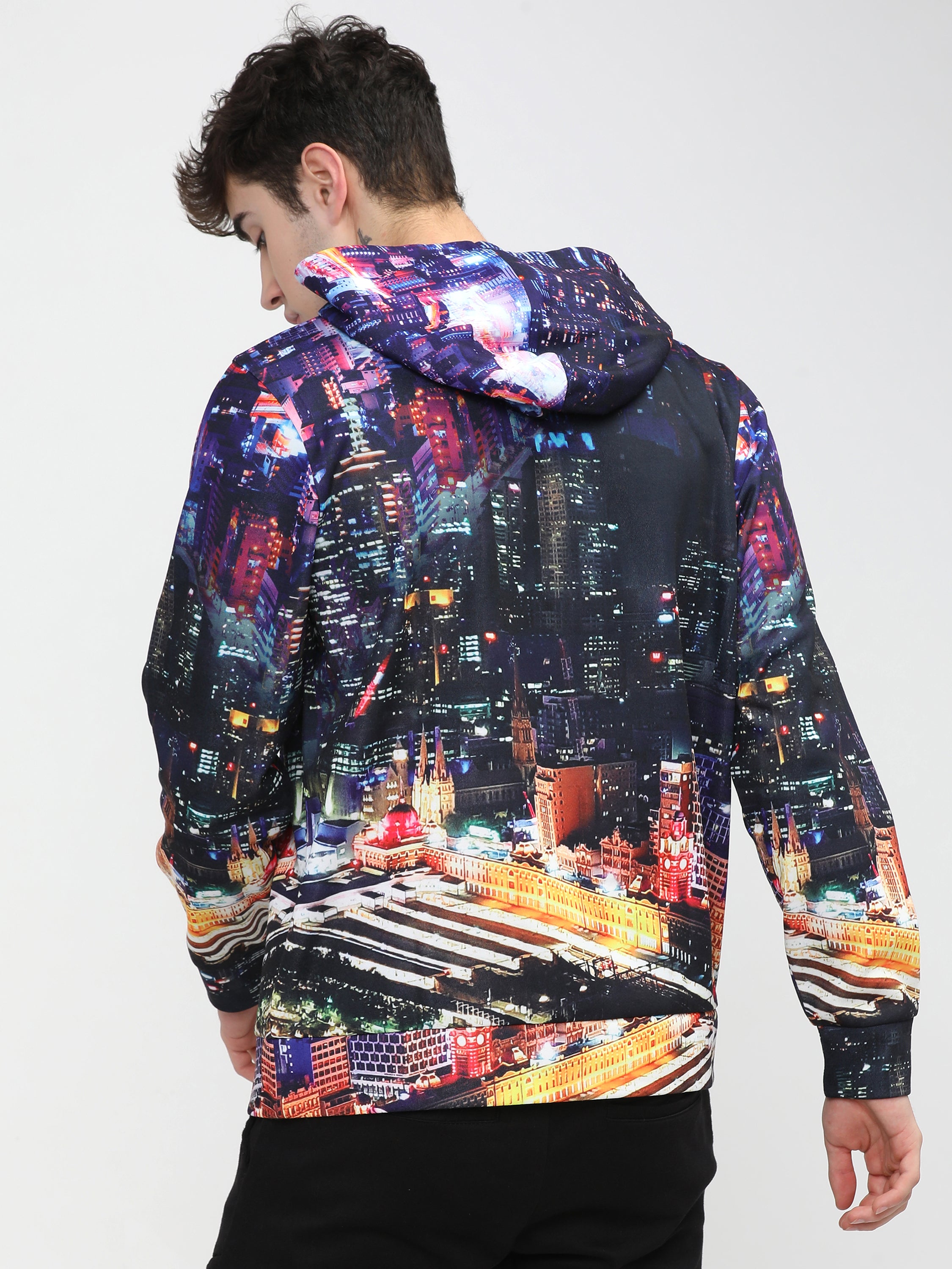 Highlander Men Multi Hooded Pullover Sweatshirt - Multi - Image 3