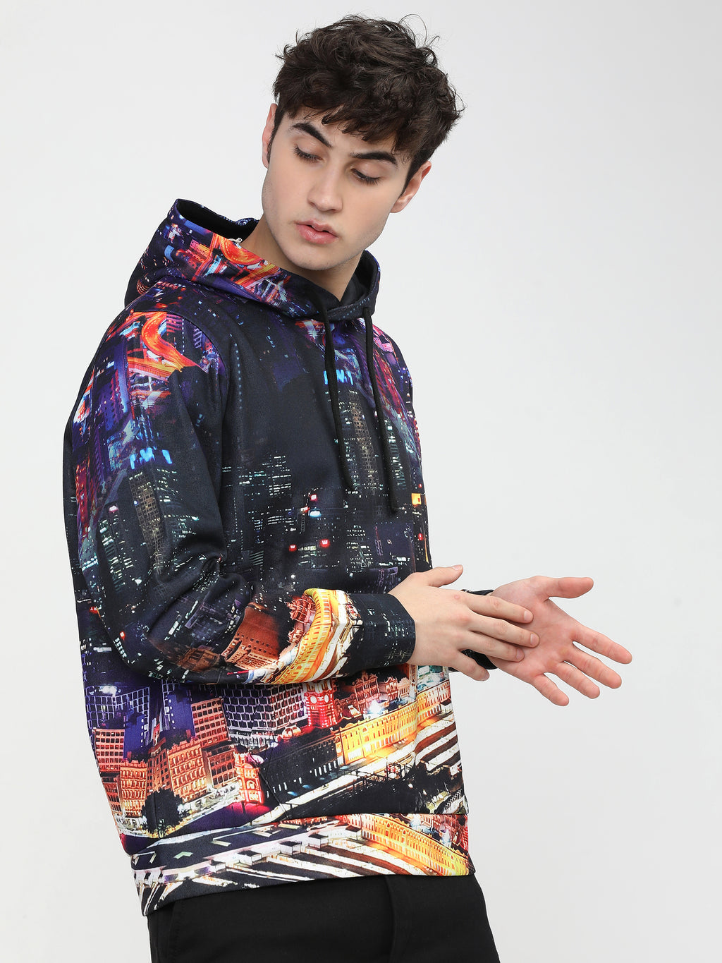 Highlander Men Multi Hooded Pullover Sweatshirt - Multi - Image 6