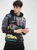 Highlander Men Black Hooded Pullover Sweatshirt - Black - Image 1