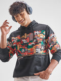 Highlander Men Black Hooded Pullover Sweatshirt - Black - Image 1