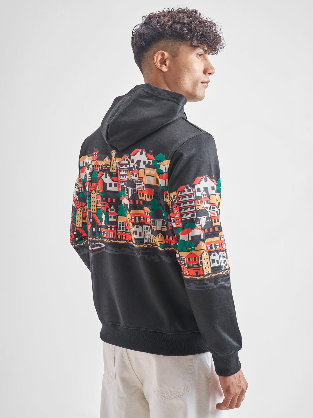 Highlander Men Black Hooded Pullover Sweatshirt - Black - Image 3