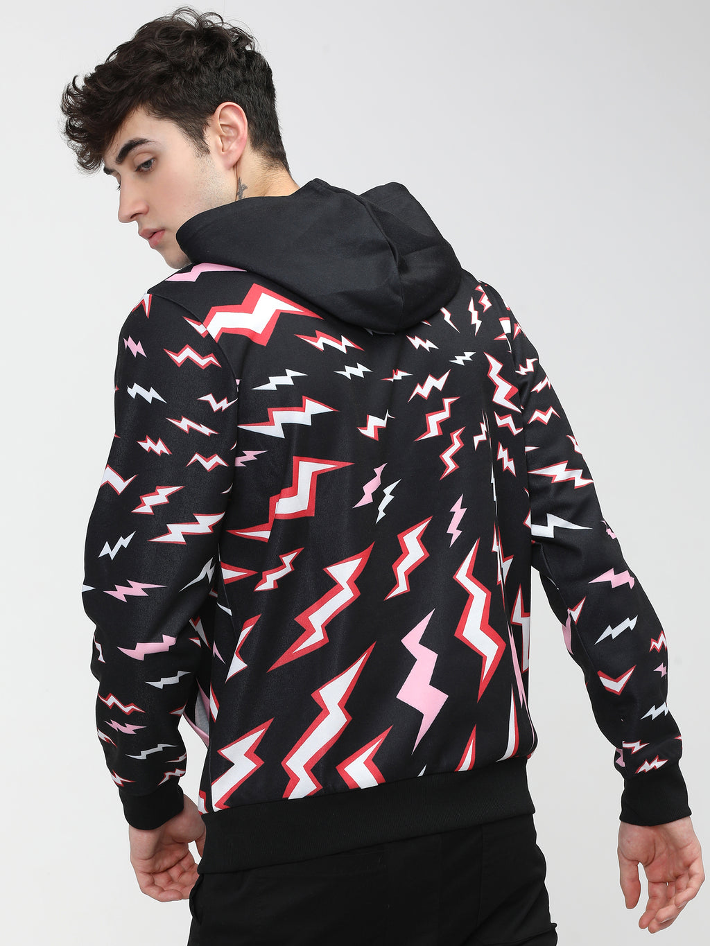 Highlander Men Black Hooded Pullover Sweatshirt - Black - Image 5