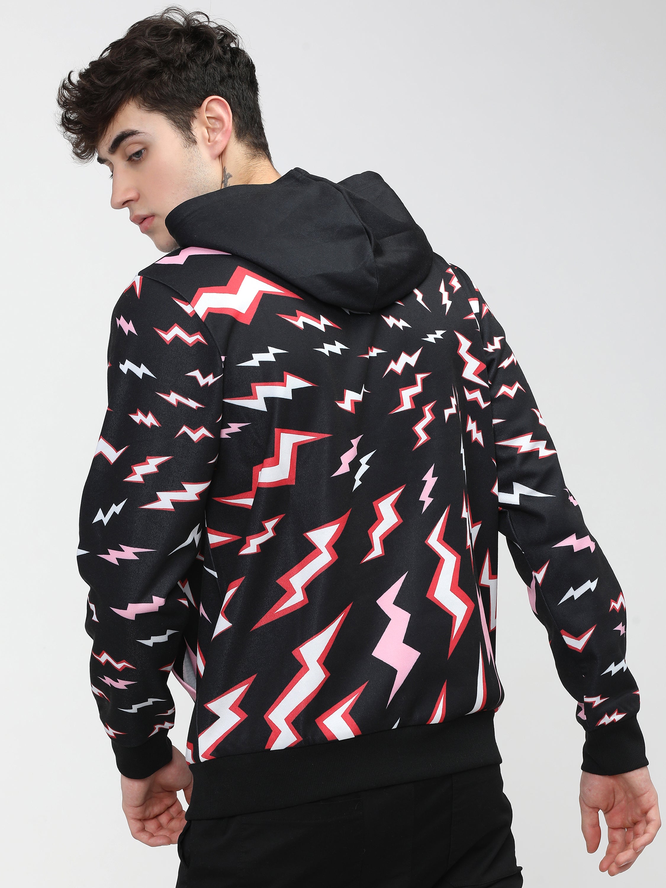 Highlander Men Black Hooded Pullover Sweatshirt - Black - Image 5