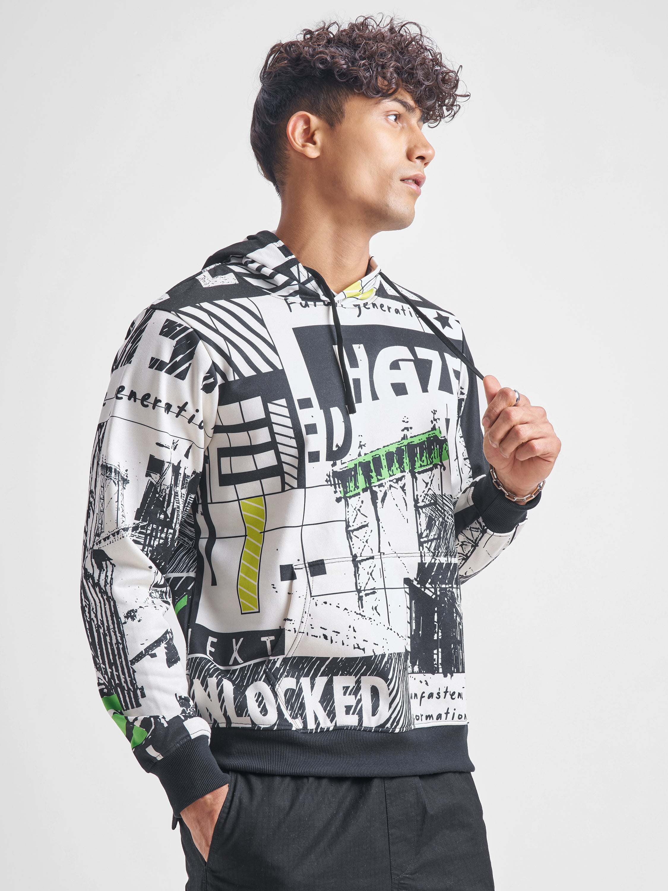 Highlander Men White Hooded Pullover Sweatshirt - White - Image 6