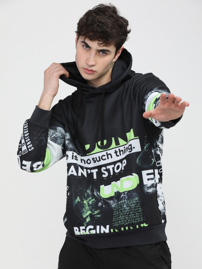 Highlander Men Black Hooded Pullover Sweatshirt - Black - Image 1