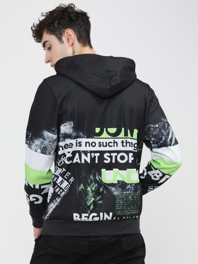 Highlander Men Black Hooded Pullover Sweatshirt - Black - Image 3