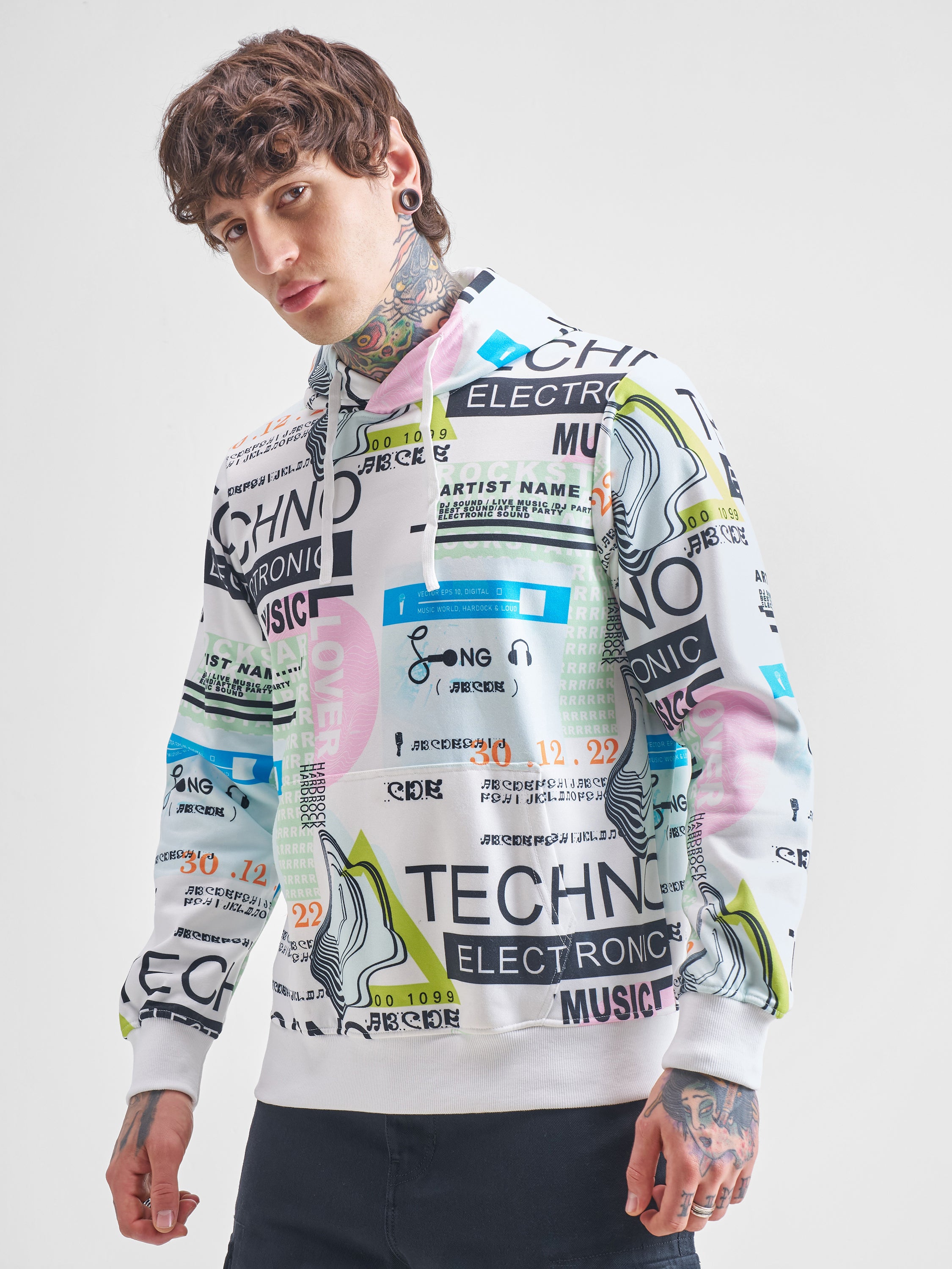 Highlander Men White Hooded Pullover Sweatshirt - White - Image 4