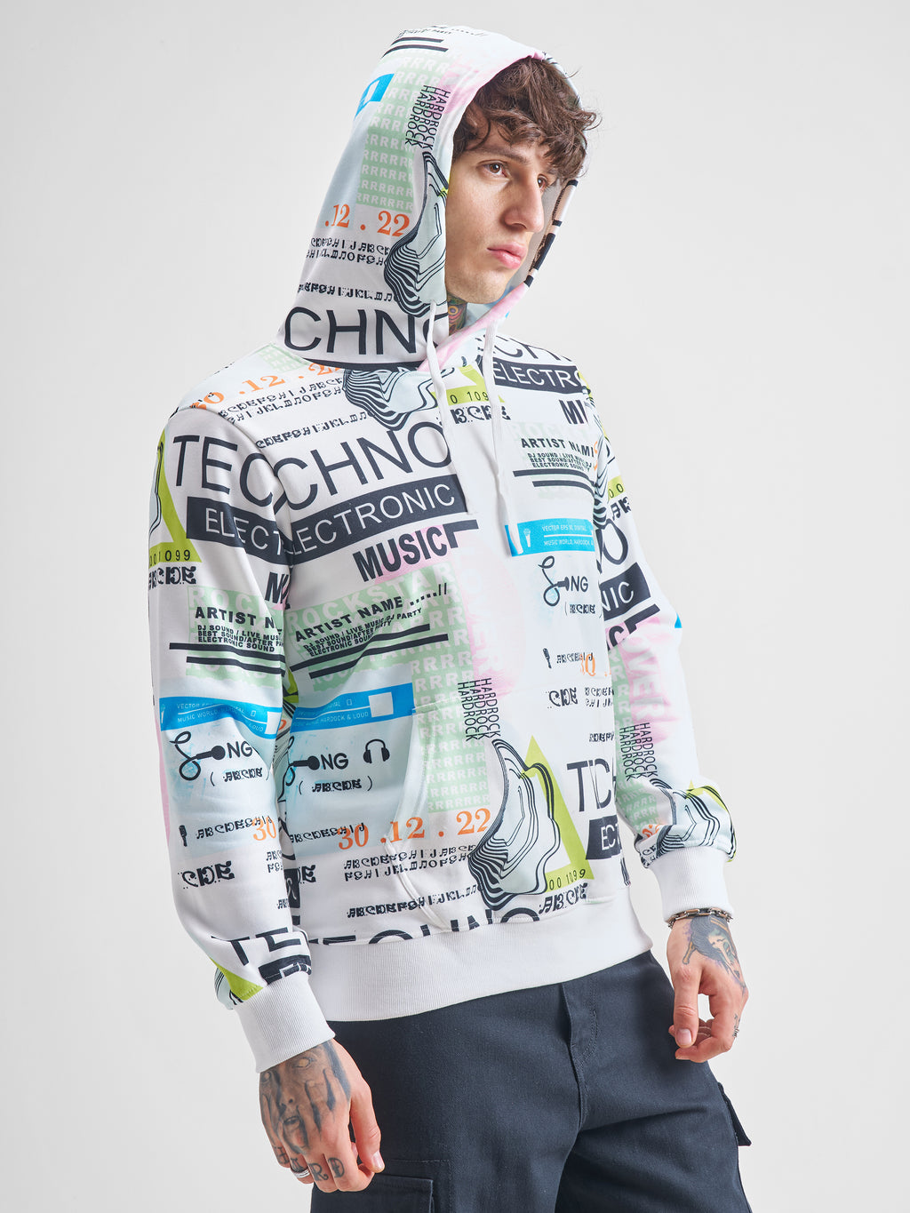Highlander Men White Hooded Pullover Sweatshirt - White - Image 6