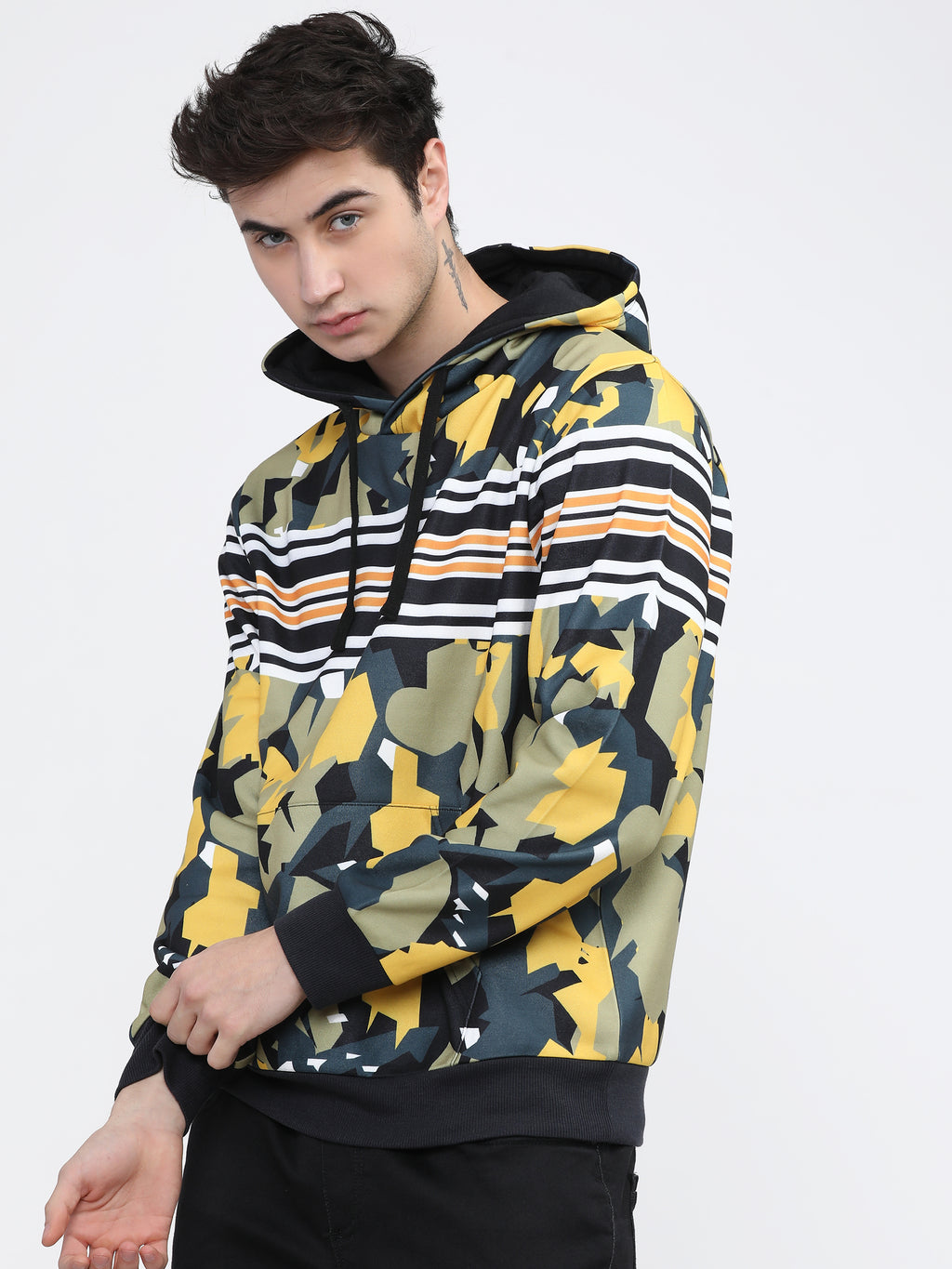Highlander Men Multi Hooded Pullover Sweatshirt - Multi - Image 2