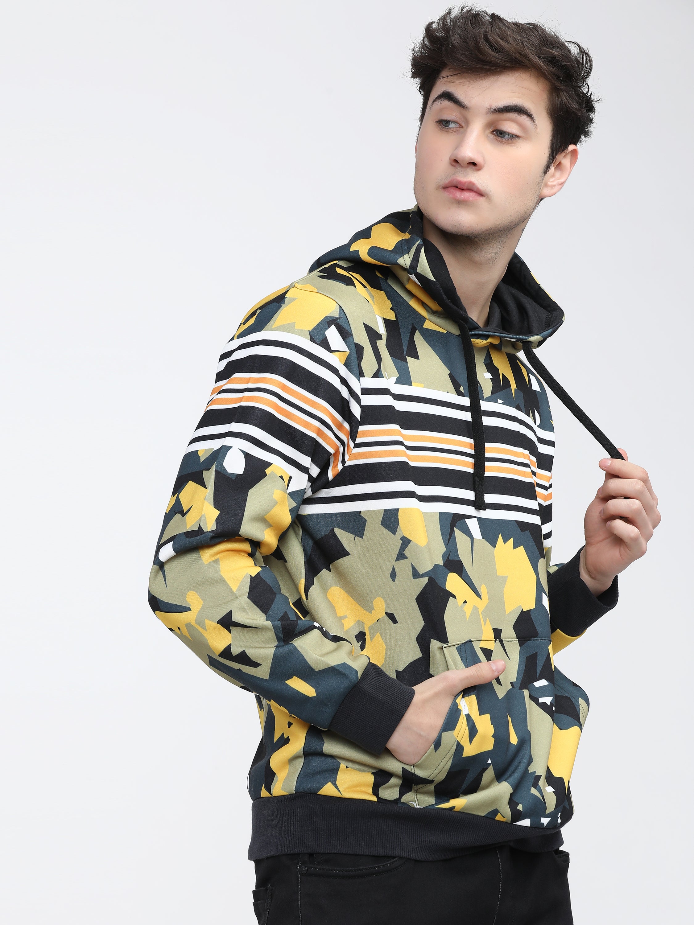 Highlander Men Multi Hooded Pullover Sweatshirt - Multi - Image 6