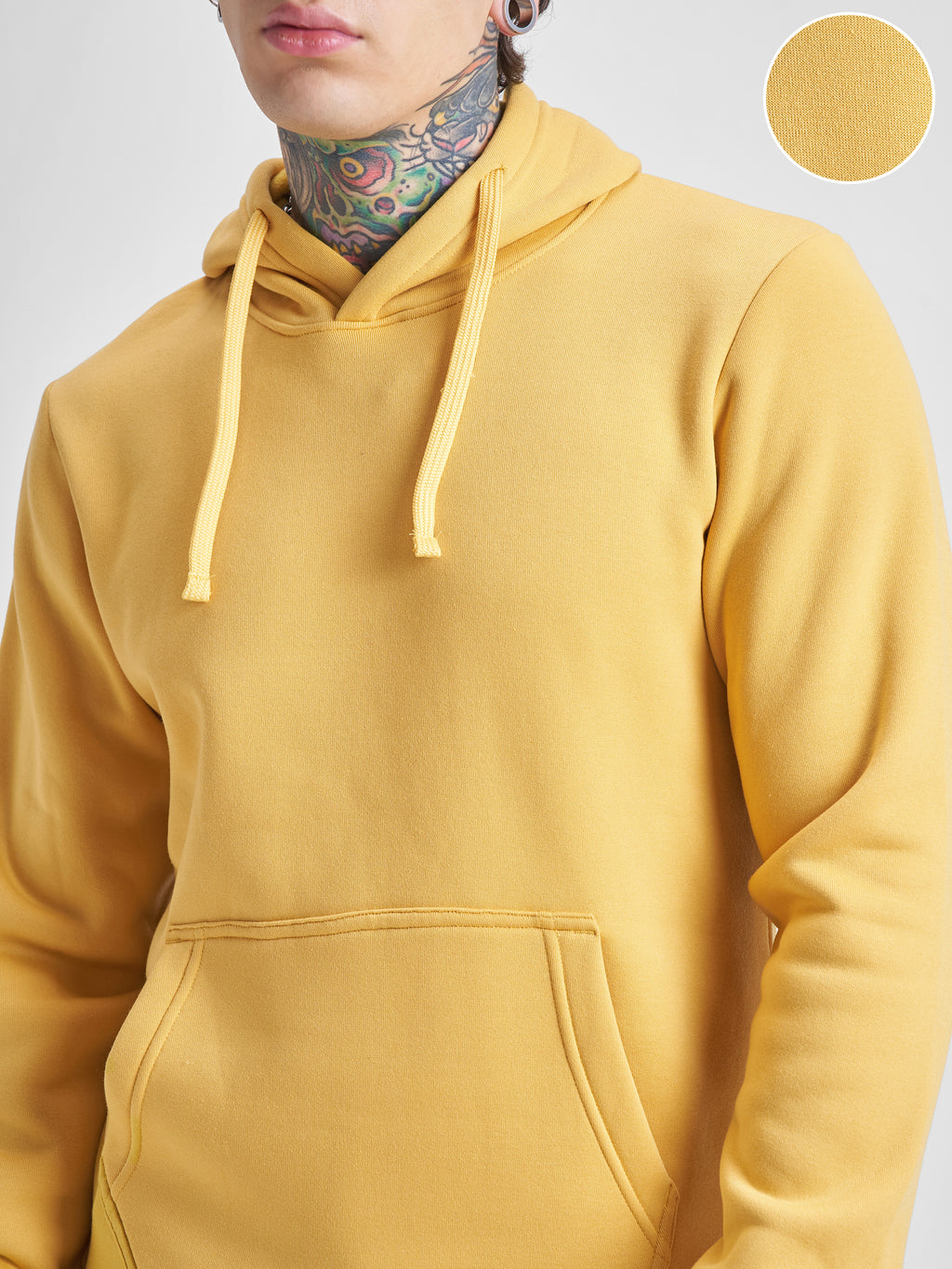 Highlander Men Yellow Hooded Pullover Sweatshirt - Yellow - Image 5