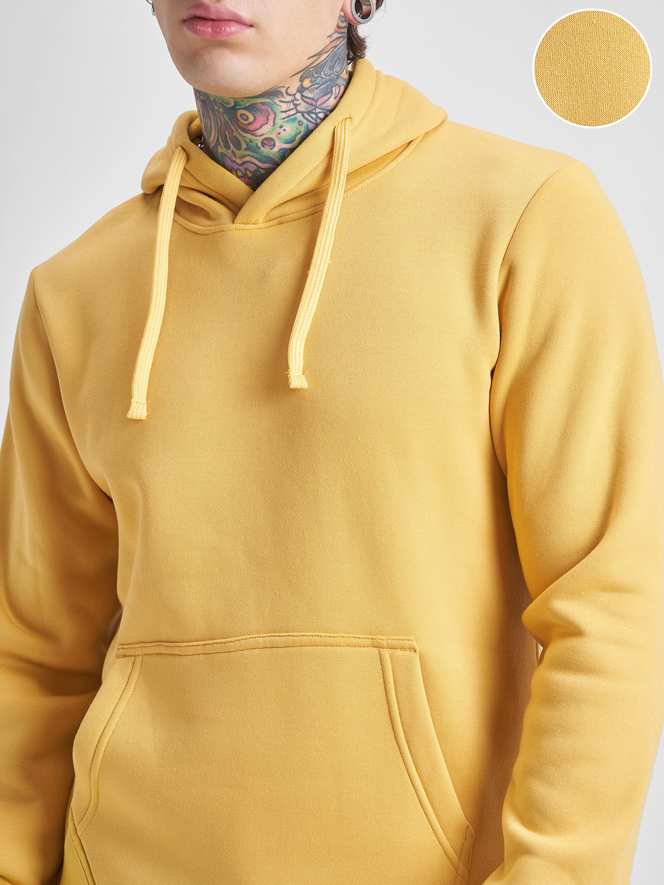 Highlander Men Yellow Hooded Pullover Sweatshirt - Yellow - Image 5