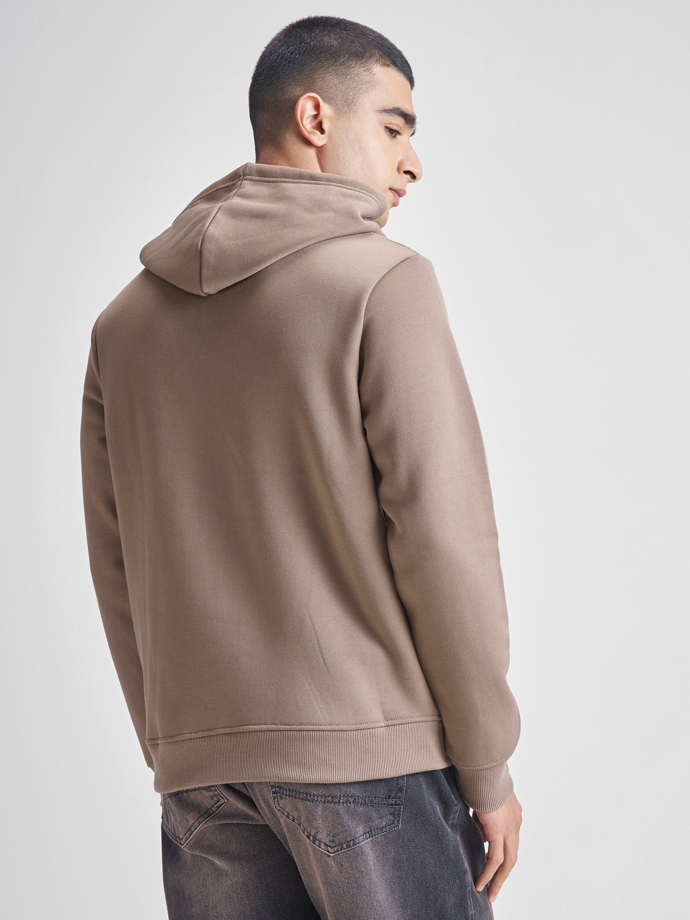 Highlander Men Beige Hooded Pullover Sweatshirt - Beige - Image 3
