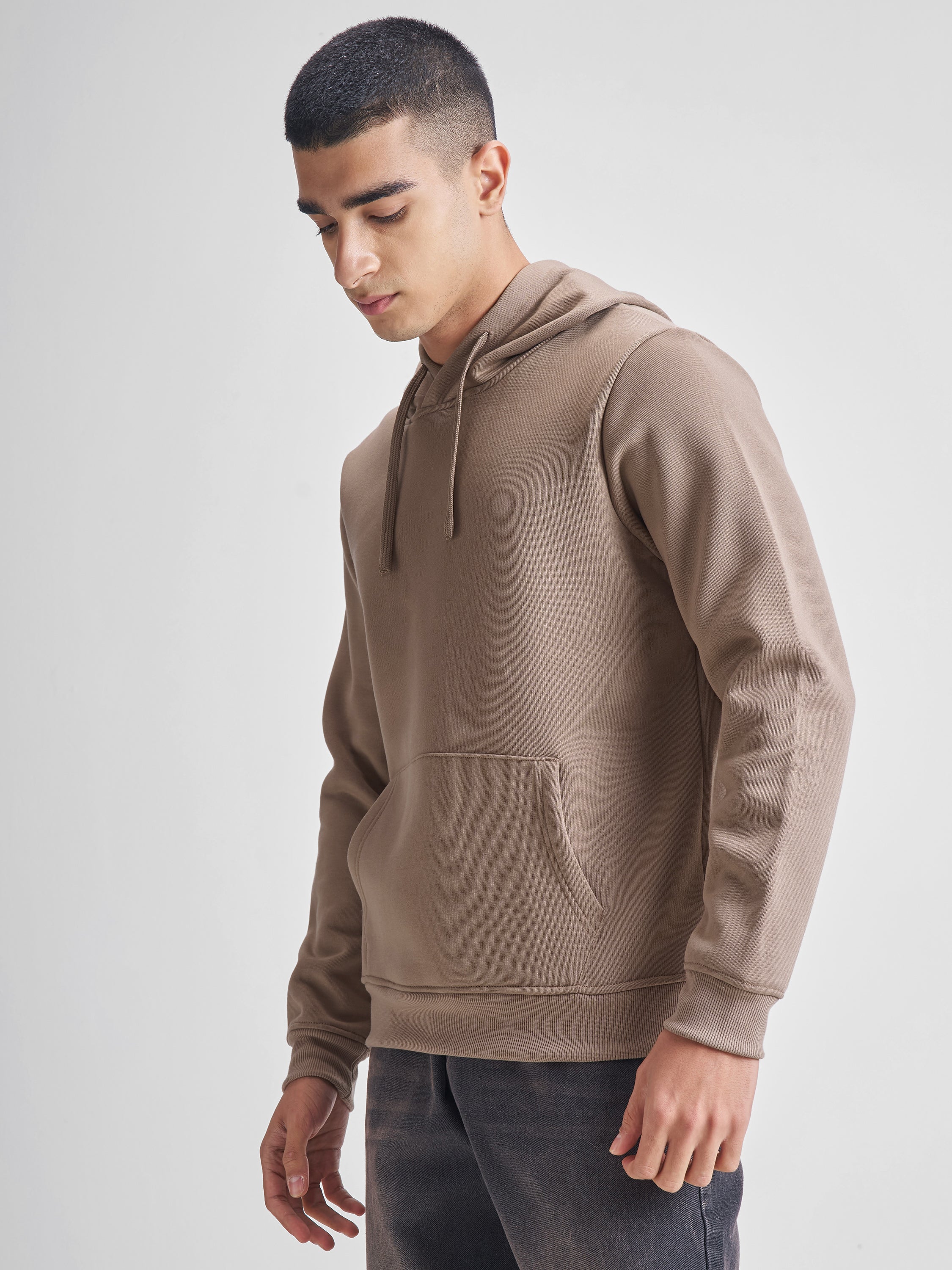 Highlander Men Beige Hooded Pullover Sweatshirt - Beige - Image 4
