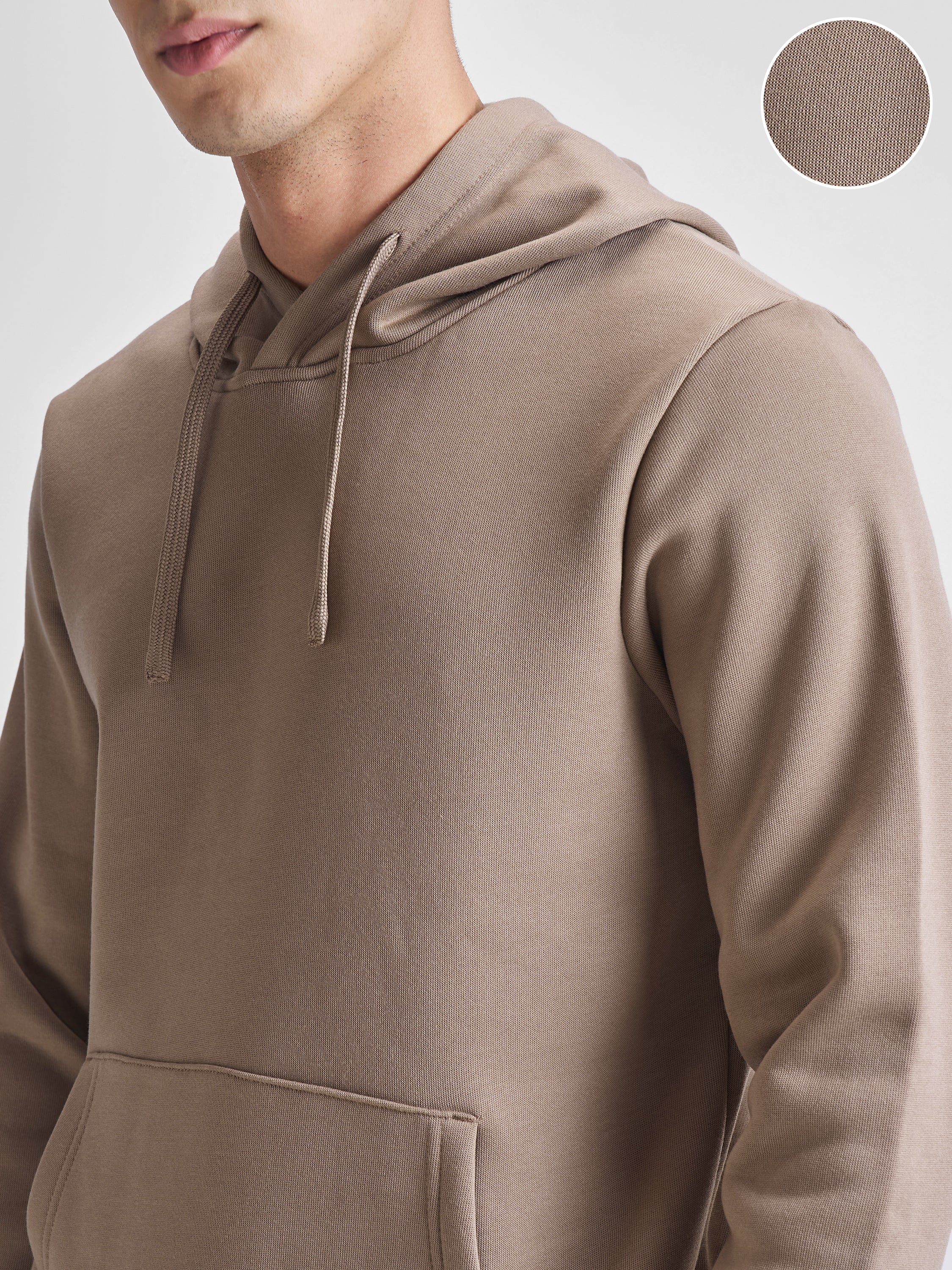 Highlander Men Beige Hooded Pullover Sweatshirt - Beige - Image 5