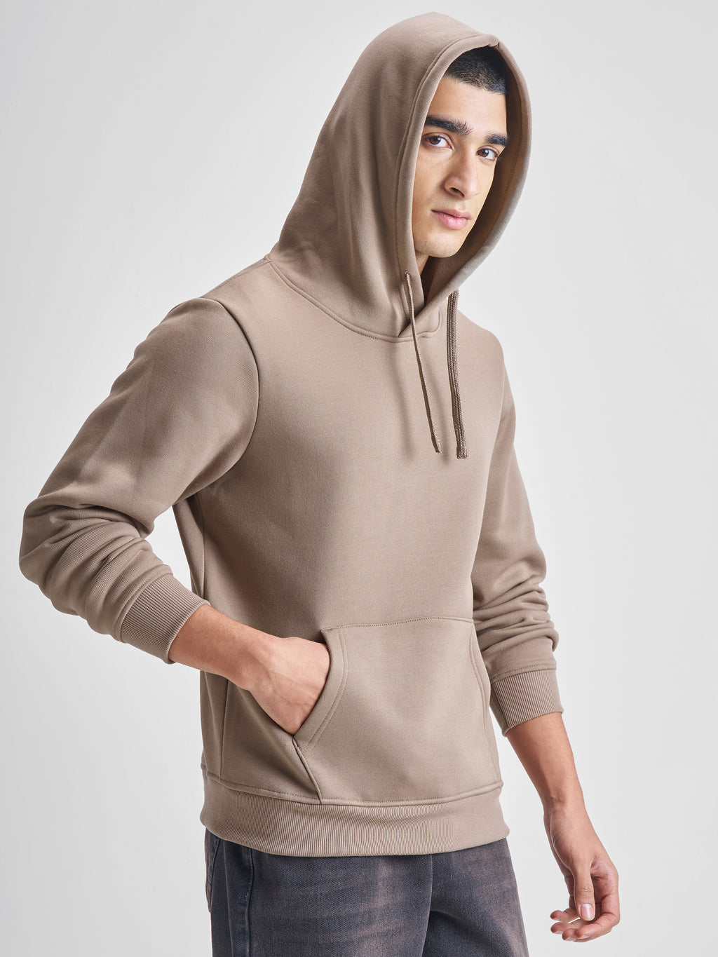 Highlander Men Beige Hooded Pullover Sweatshirt - Beige - Image 6