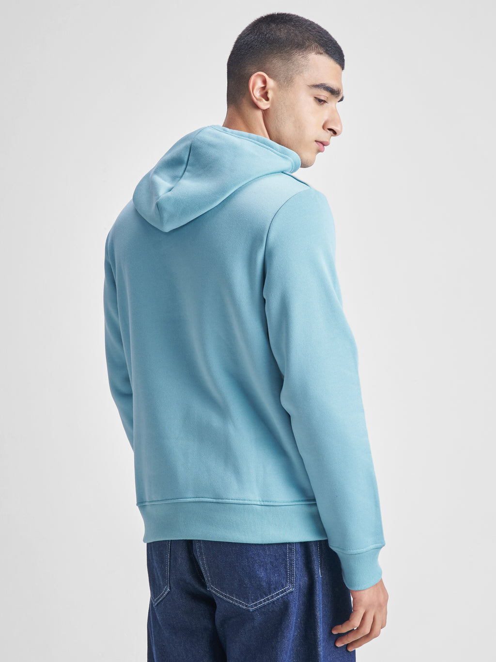 Highlander Men Blue Hooded Pullover Sweatshirt - Blue - Image 3