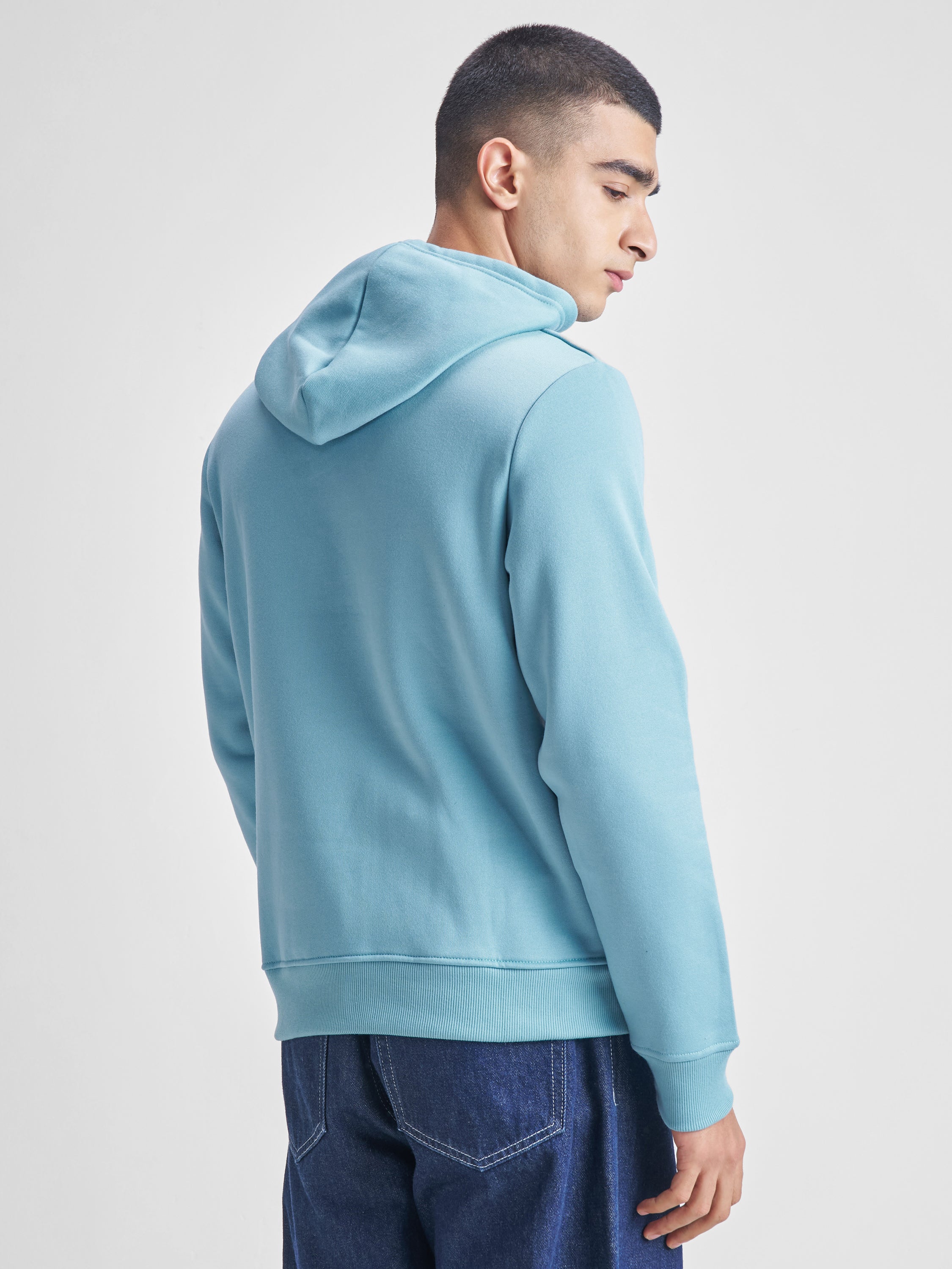 Highlander Men Blue Hooded Pullover Sweatshirt - Blue - Image 3