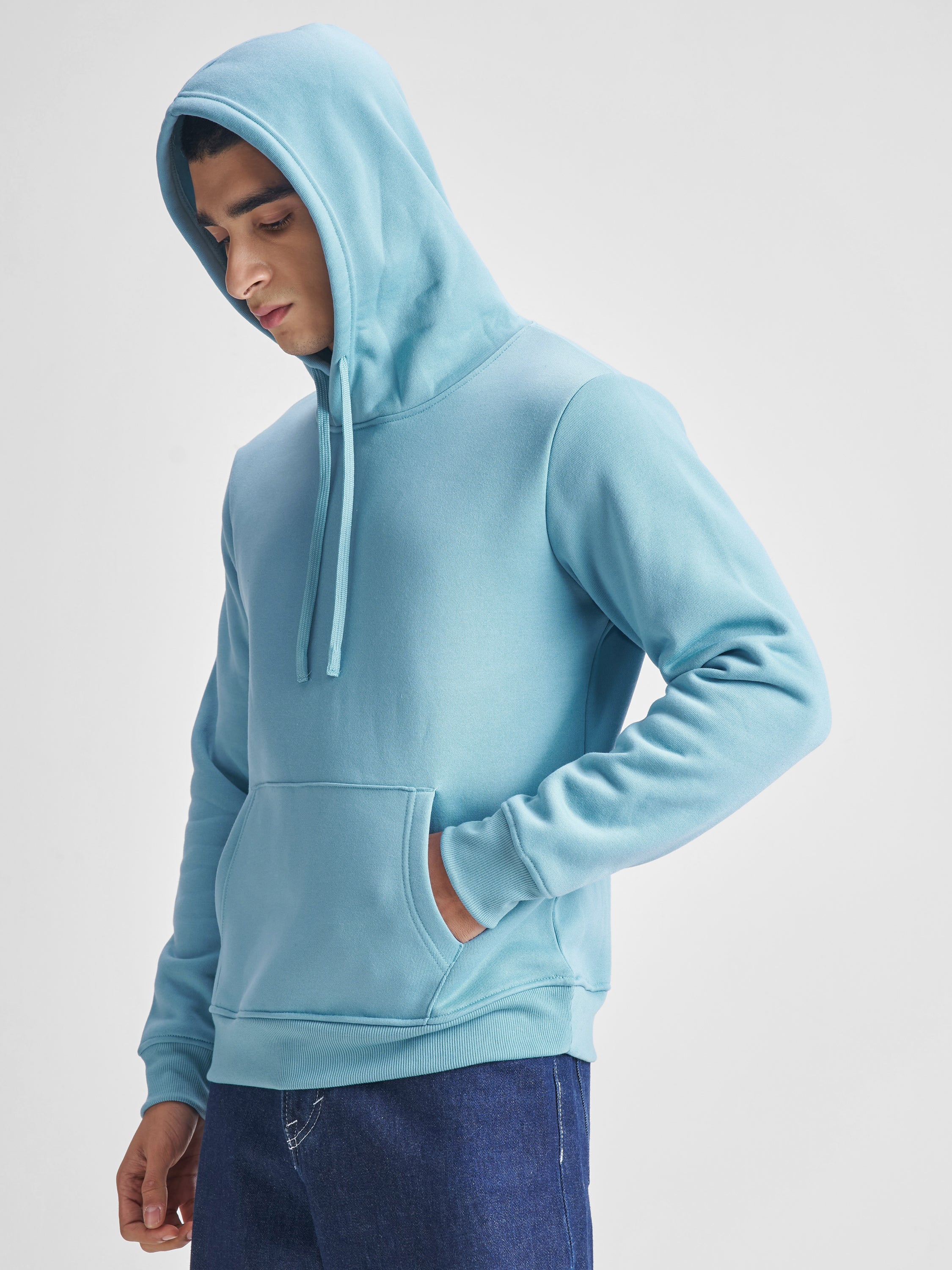 Highlander Men Blue Hooded Pullover Sweatshirt - Blue - Image 4