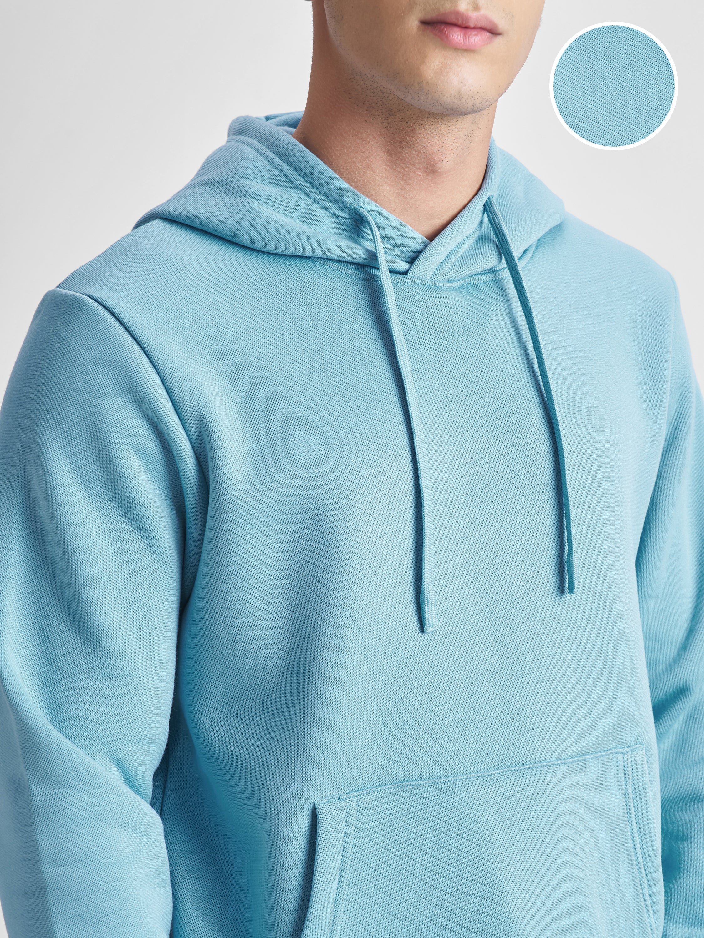 Highlander Men Blue Hooded Pullover Sweatshirt - Blue - Image 5