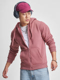 Highlander Men Rose Hooded Front-Open Sweatshirt - Rose - Image 1