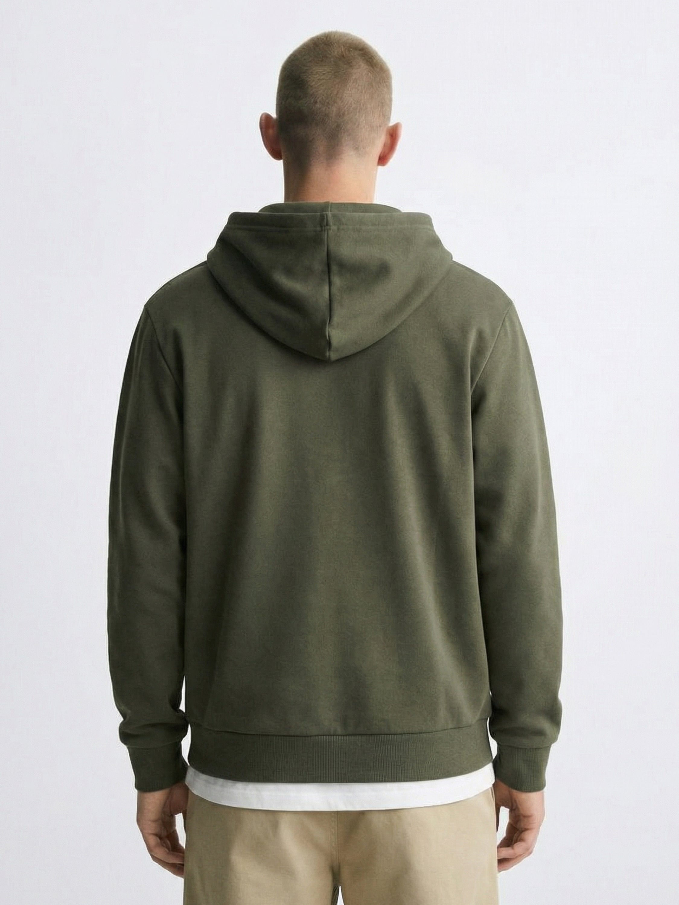 Highlander Men Olive Hooded Front-Open Sweatshirt - Olive - Image 2