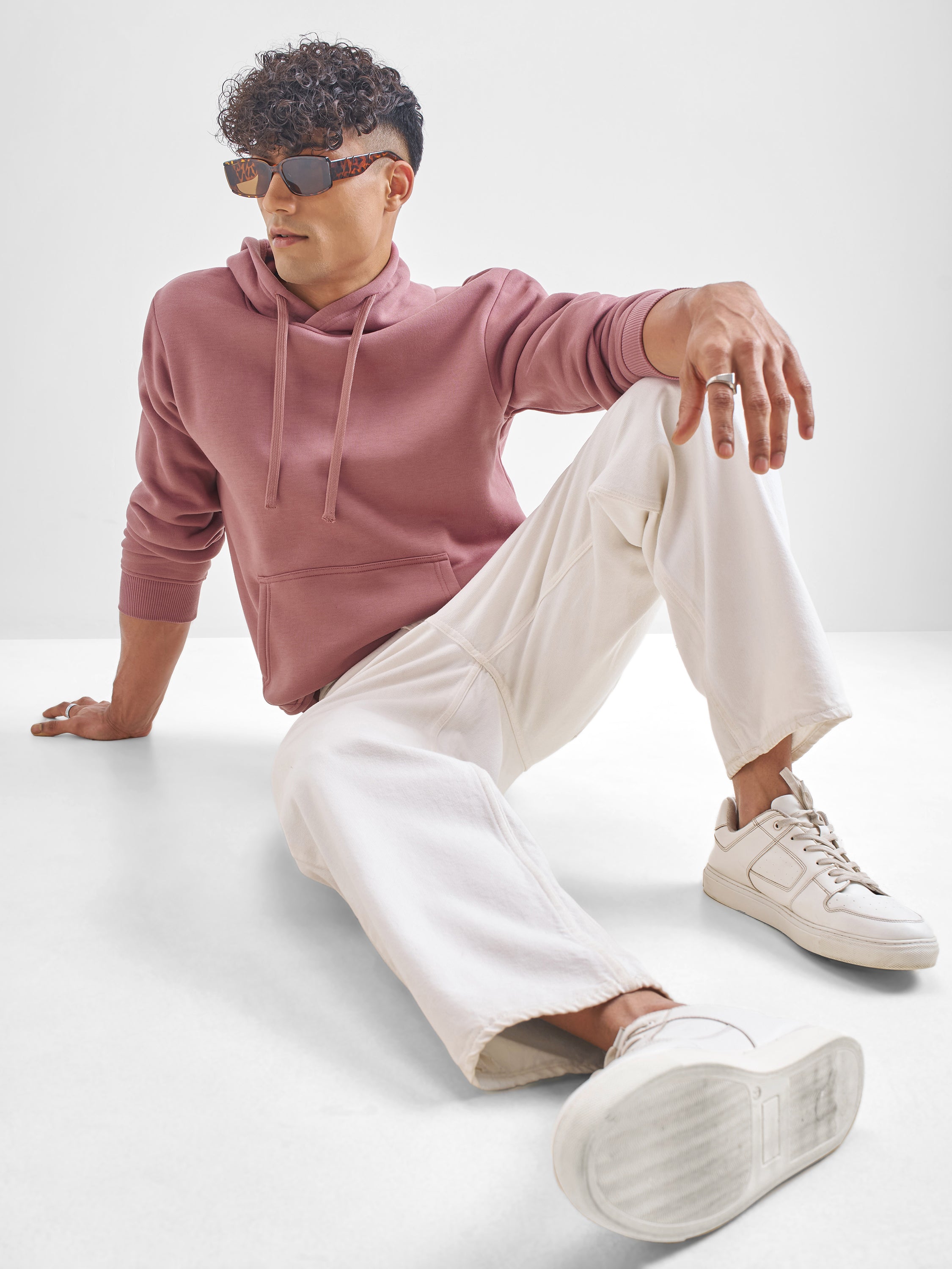 Highlander Men Rose Hooded Pullover Sweatshirt - Rose - Image 2