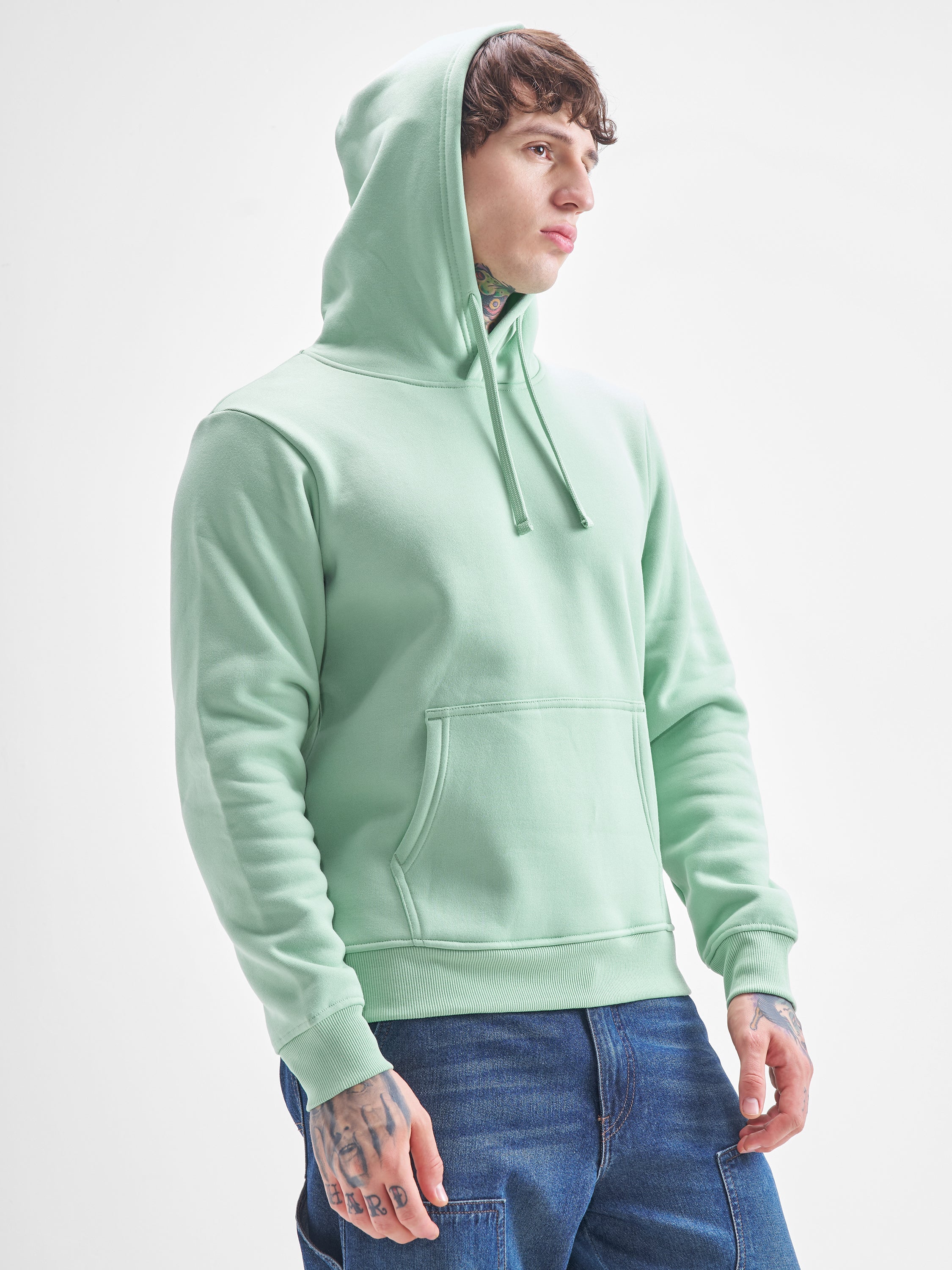 Highlander Men Green Hooded Pullover Sweatshirt - Green - Image 6