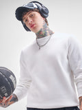 Highlander Men White Round Neck Pullover Sweatshirt - White - Image 1