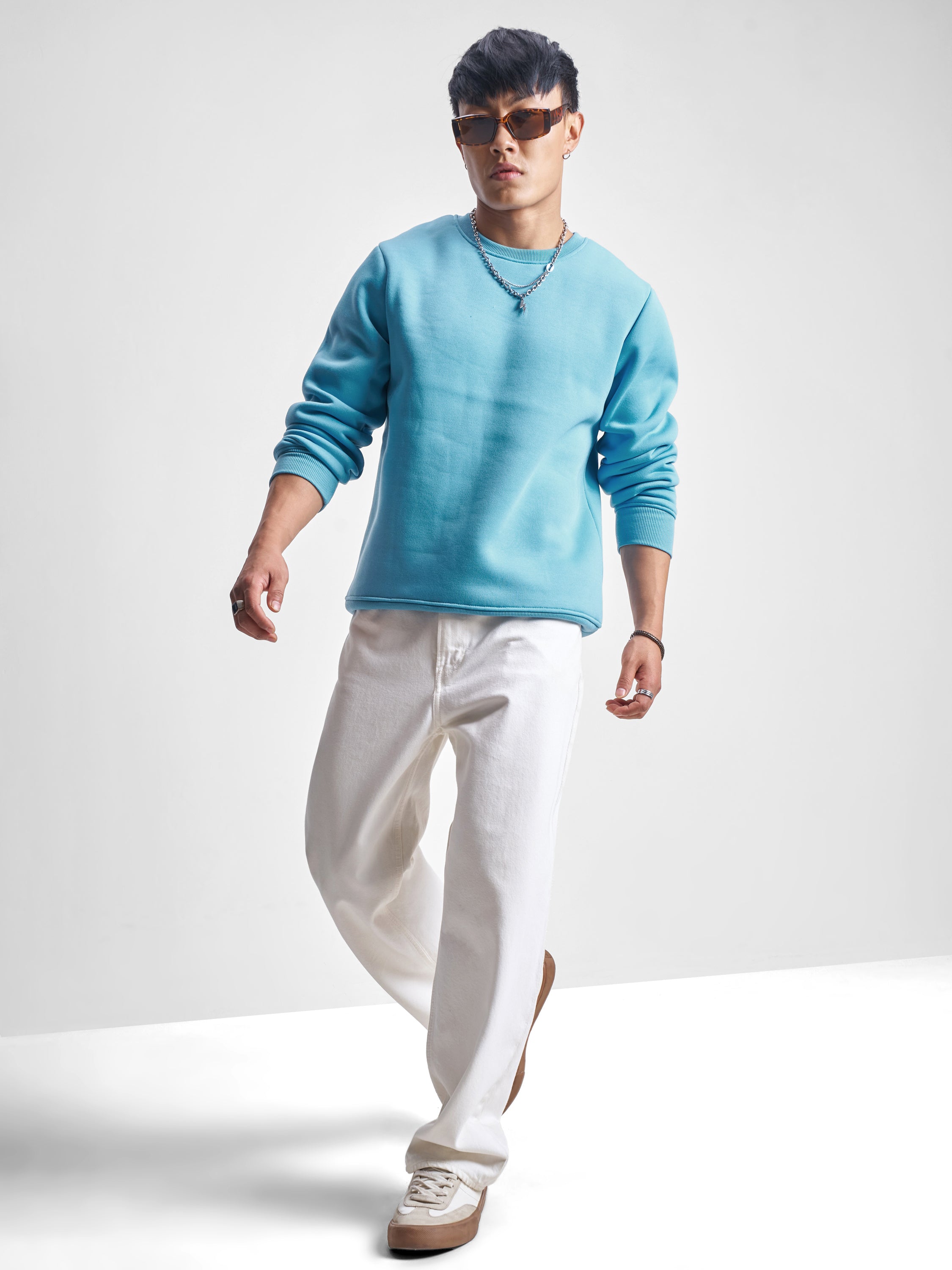 Highlander Men Blue Round Neck Pullover Sweatshirt - Blue - Image 2