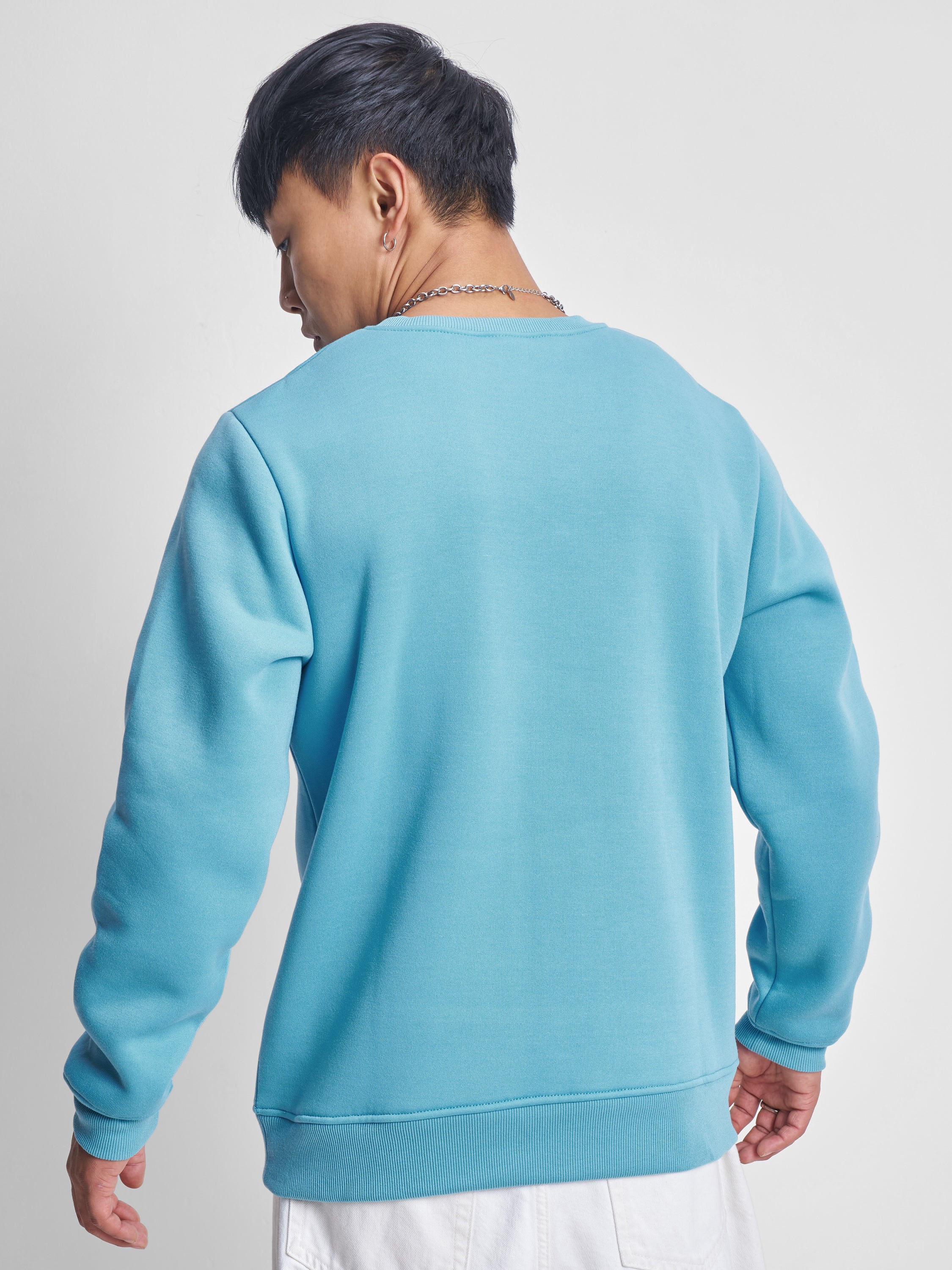 Highlander Men Blue Round Neck Pullover Sweatshirt - Blue - Image 3