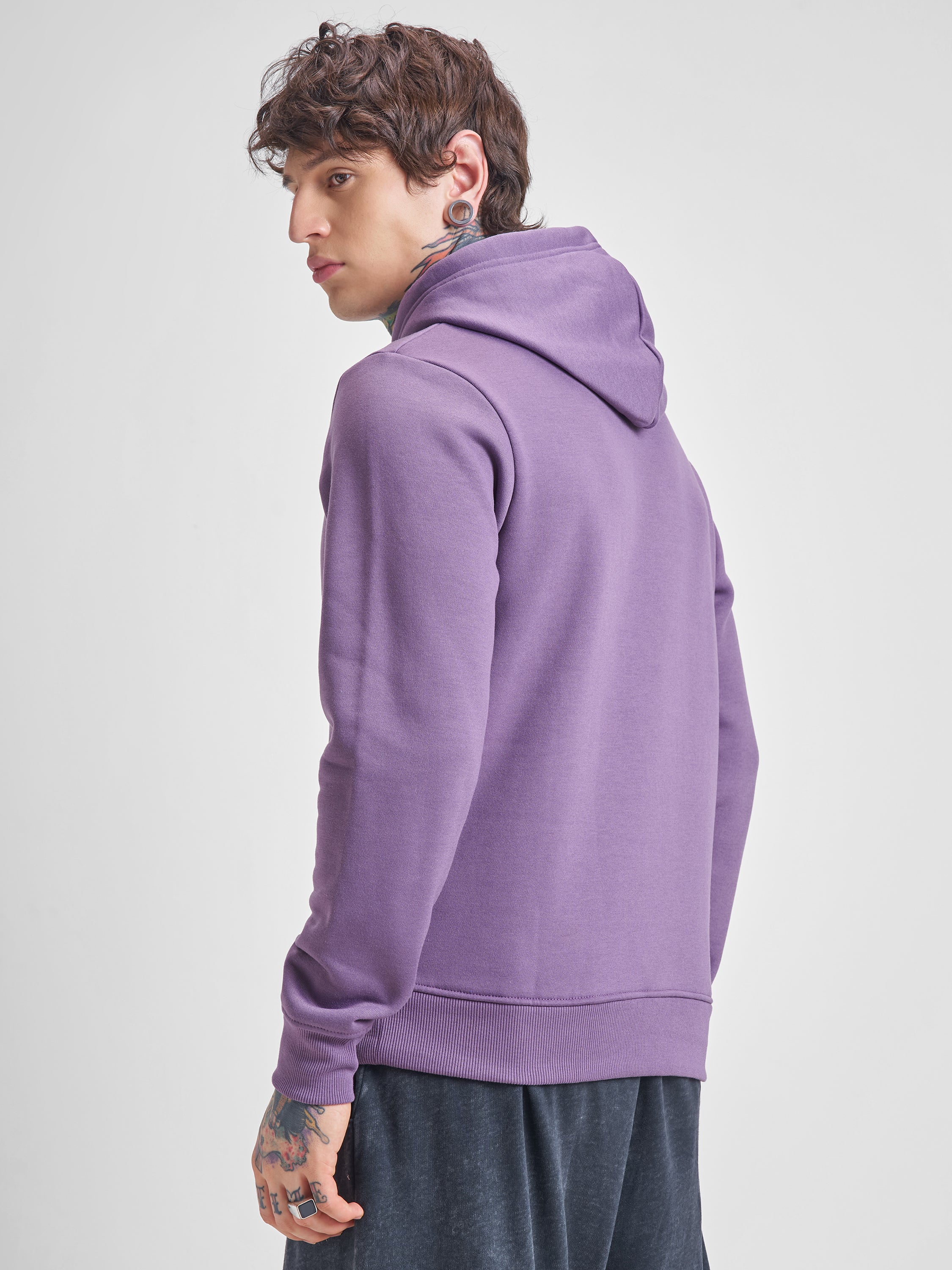 Highlander Men Purple Hooded Pullover Sweatshirt - Purple - Image 3