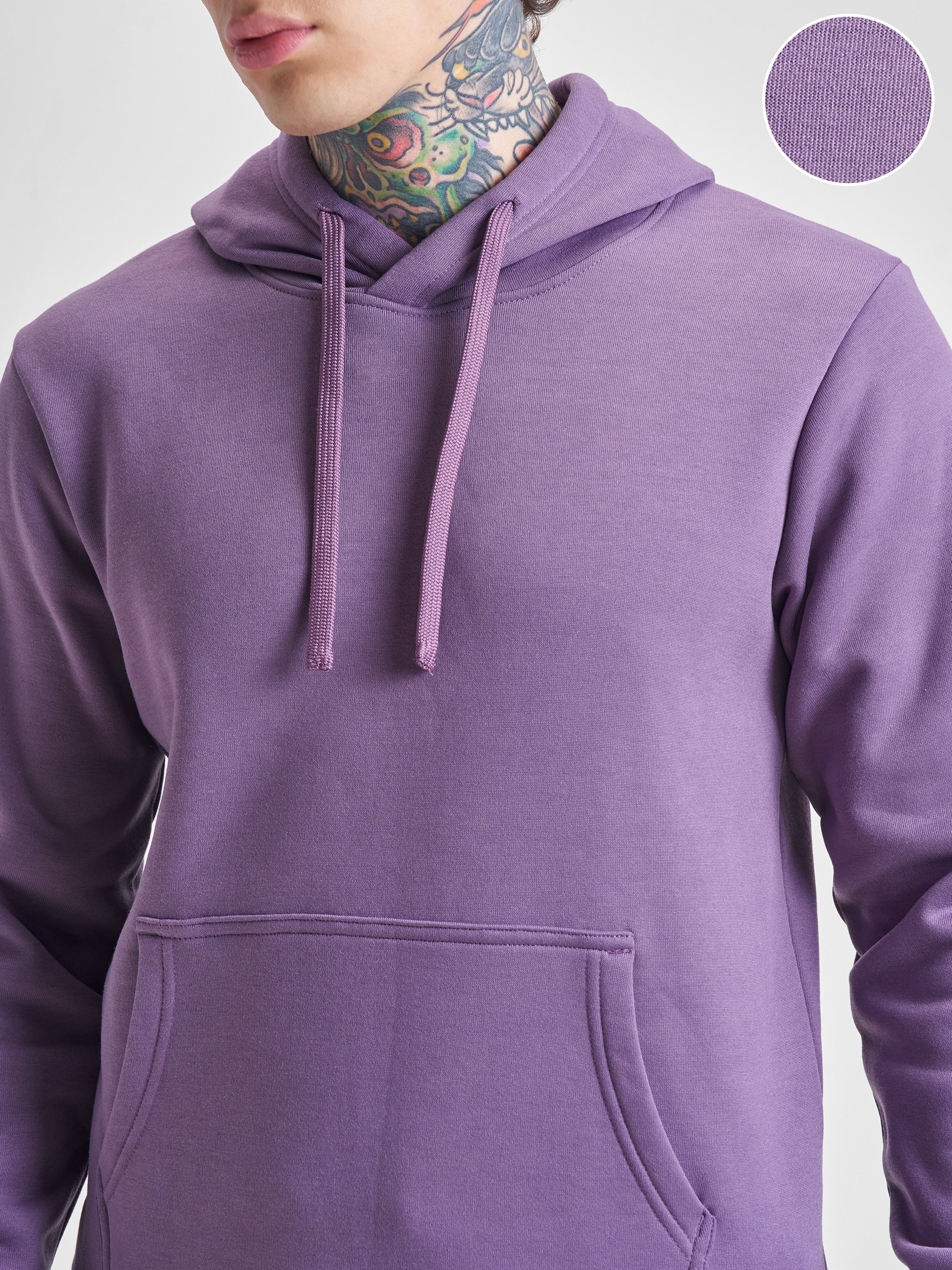 Highlander Men Purple Hooded Pullover Sweatshirt - Purple - Image 5