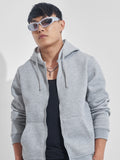 Highlander Men Grey Hooded Front-Open Sweatshirt - Grey - Image 1